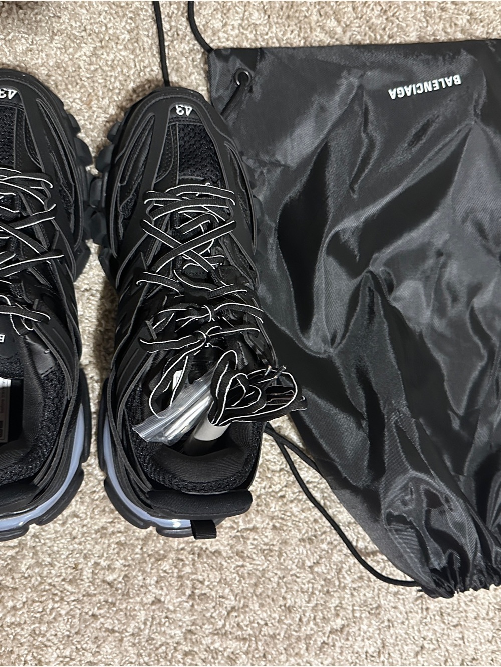 Balenciaga Black Track Sneakers with Purple Light Heel - Picture 6 of 7